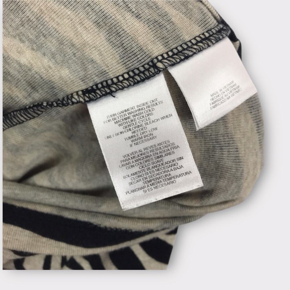 Jones NY Zebra Animal Print Tee Shirt 100% Cotton 3/4 Sleeve Top - Picture 5 of 5